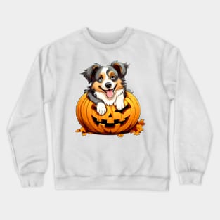 Australian Shepherd Dog inside Pumpkin #2 Crewneck Sweatshirt